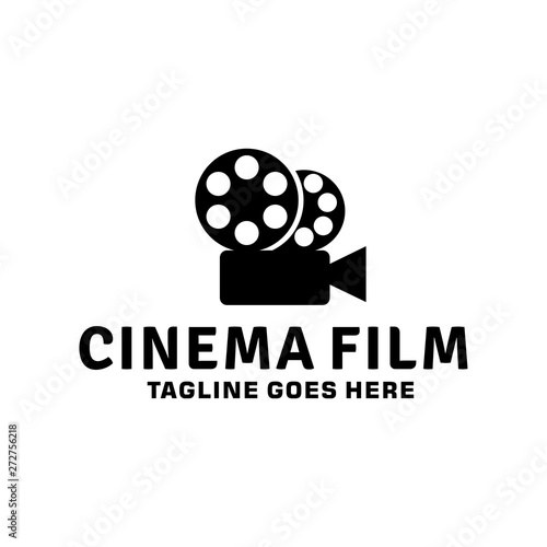 Cinema Film Logo with Vintage Concept. Modern Film Manufacturer Logo for Companies in the Film Field.
