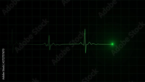 3D render of a heartbeat frequency on cardiograph recording pulse.