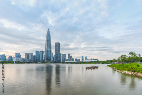 Shenzhen Houhai Financial District Talent Park overlooks China Resources Building