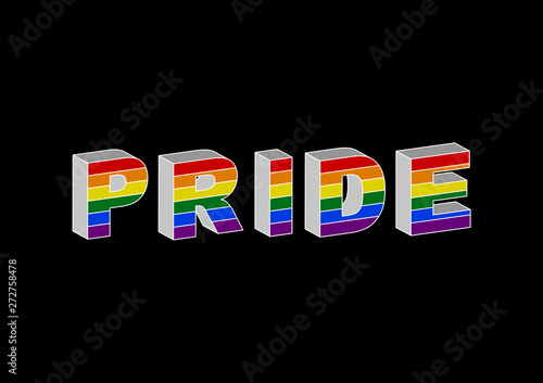 Rainbow pride word of LGBT flag