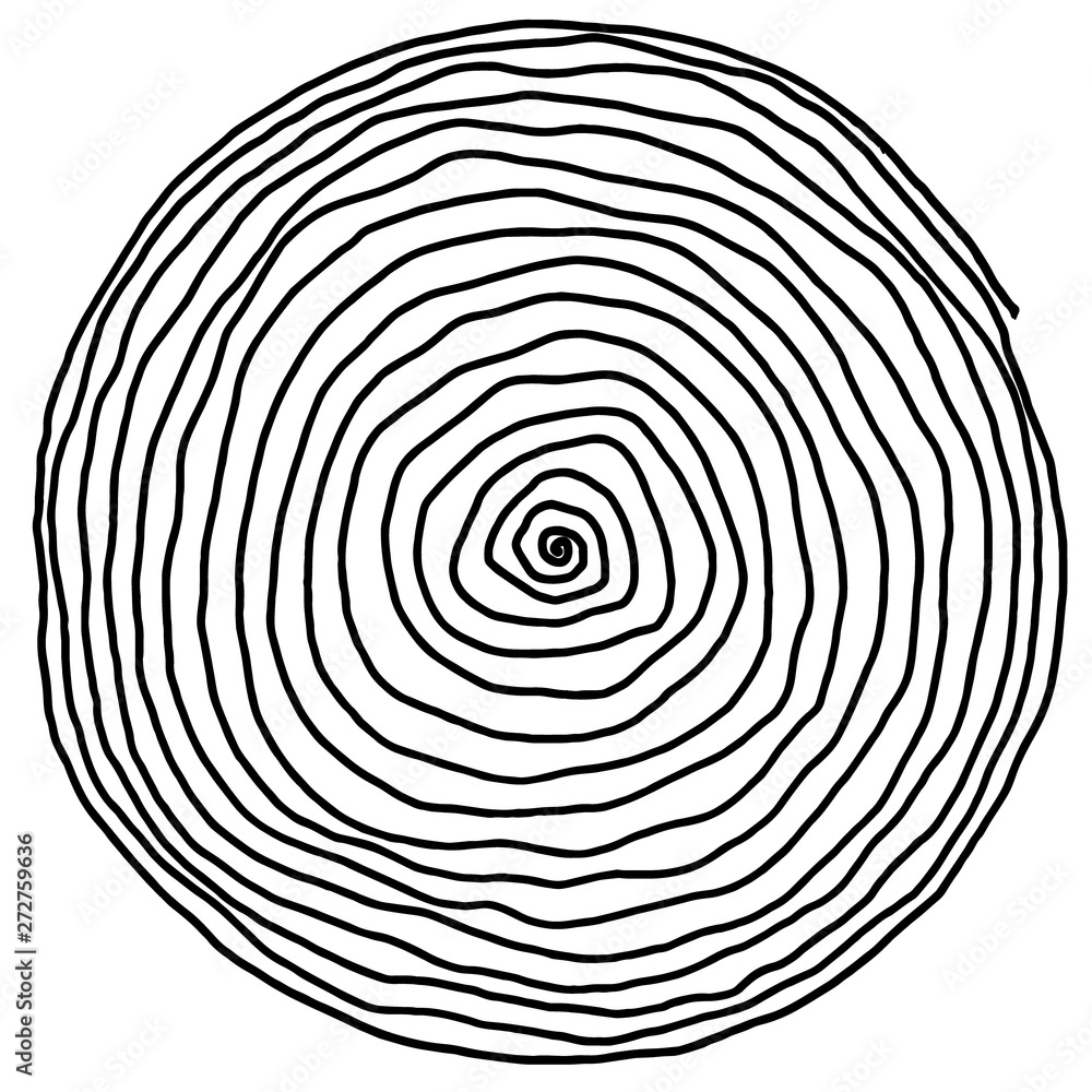 Fototapeta premium vector single line drawing of a hand drawn whirlpool or spiral, as an analogy to mindfullnes, concentration or hypnosis