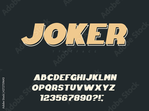 Latin uppercase alphabet letters and numbers. Vector illustration