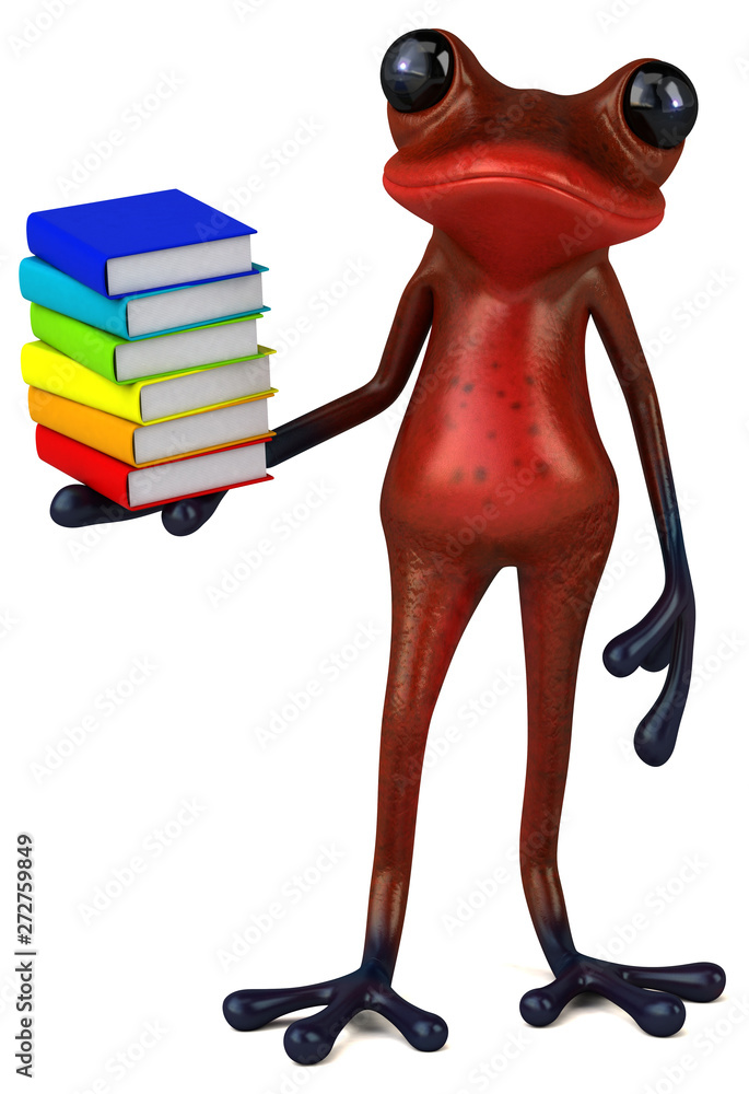 Fun red frog - 3D Illustration
