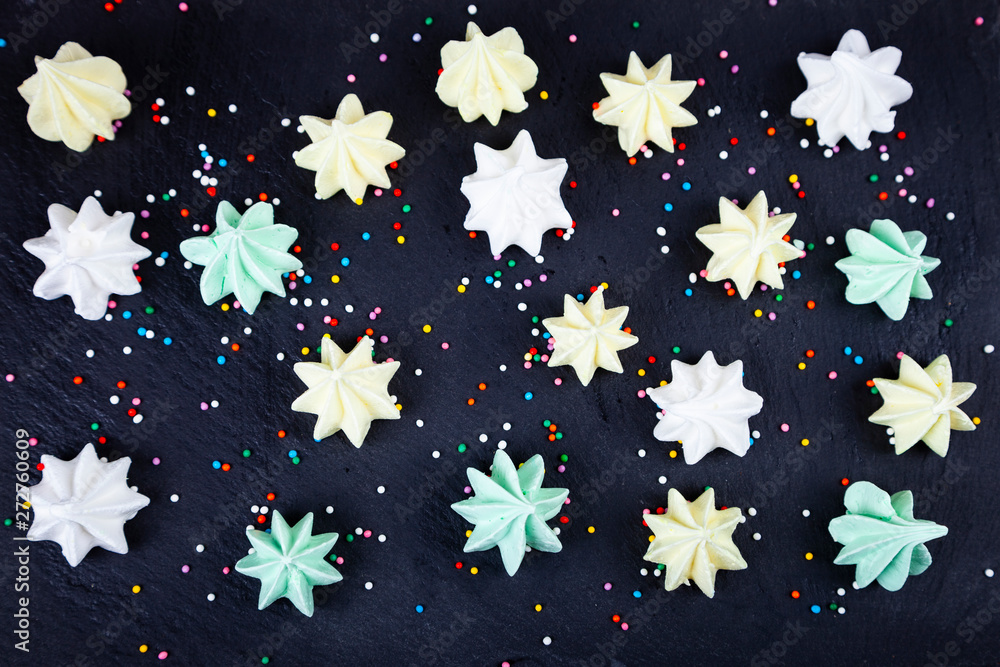 Meringue on a dark background. Meringue on a dark background.