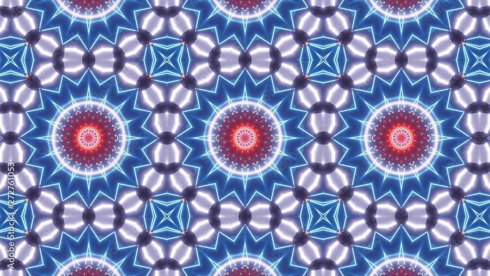 multi color kaleidoscope flower pattern.