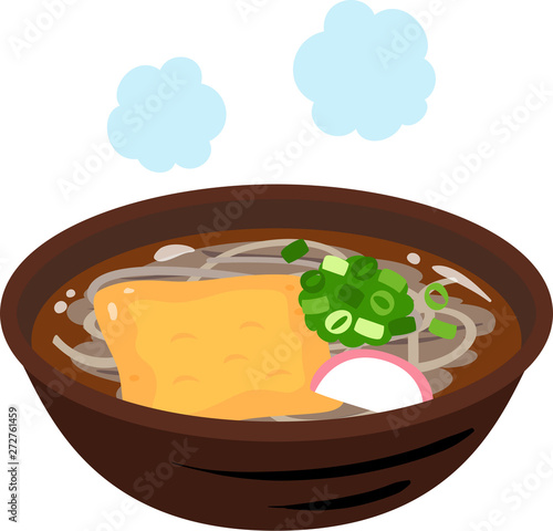 油揚げが乗った蕎麦