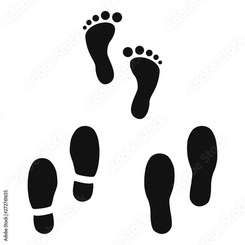 Human footprints of shoes and footsteps set © oleksandr_malysh