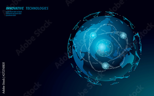 Atom particle sign Asia map. Nuclear military weapons global danger. Atomic power defence China Korea Japan country security. Nuke arm international violence treaty concept vector illustration