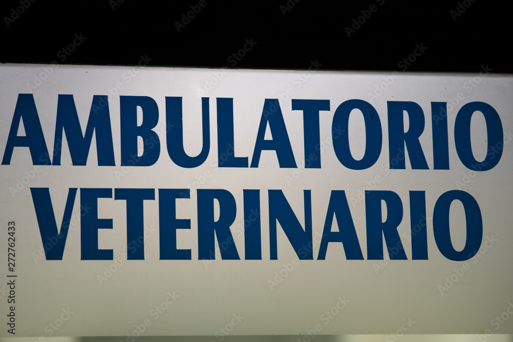 Veterinary Clinic sign in Italian language