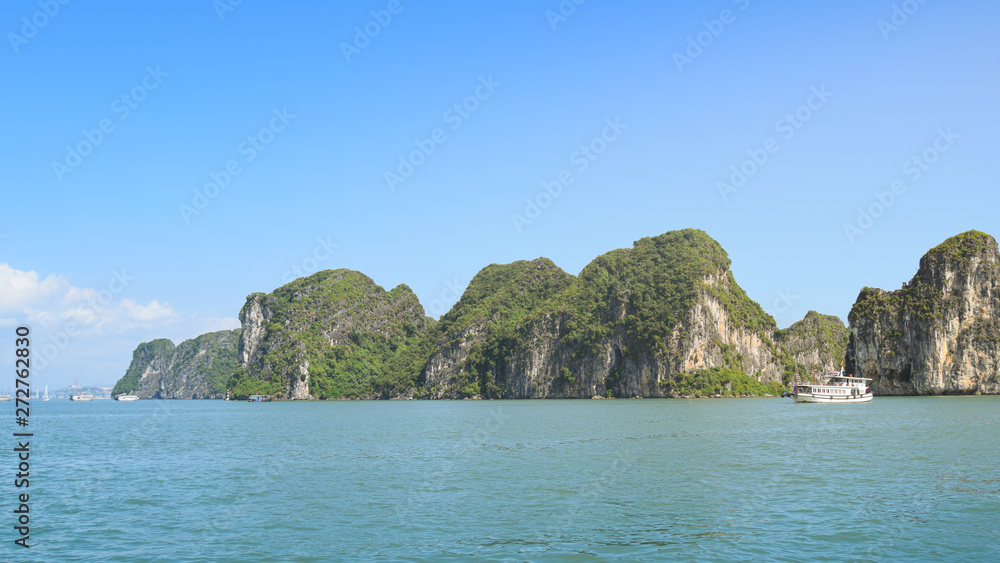 HALONG bay in vietnam. UNESCO World Heritage Site. The most popular view for travel in Halong bay