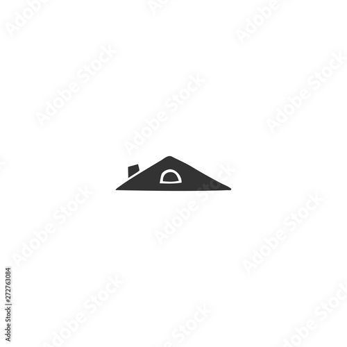 Hand drawn vector icon, a house roof. Property rental theme.