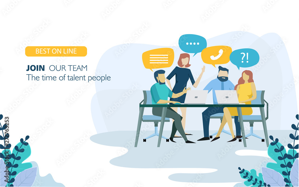 business people meeting for success. Flat design concept business people meeting for success. Flat design concept