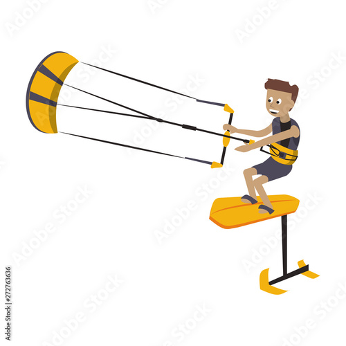 Water extreme sport cartoon isolated