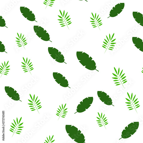 Seamless vector Pattern with different leaves. Floral decoration.
