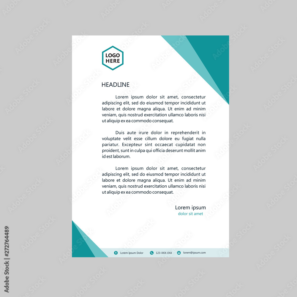 abstract blue smooth letterhead template design