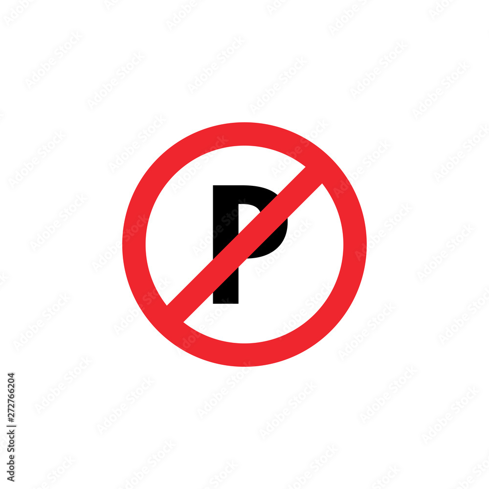 No parking icon graphic design template vector No parking icon graphic design template vector