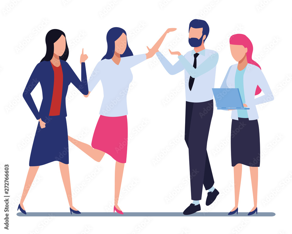 Fototapeta premium Business coworkers with office supplies