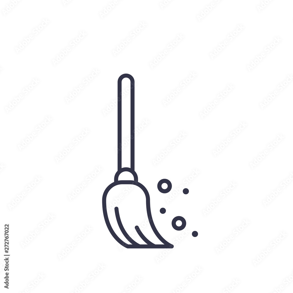 Broom outline icon. Broom outline icon.