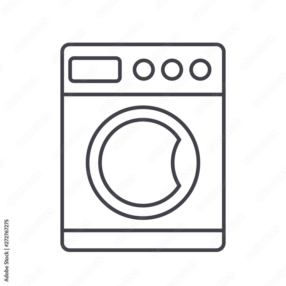 Washing Machine Related Vector Line Icon. Washing Machine Related Vector Line Icon.