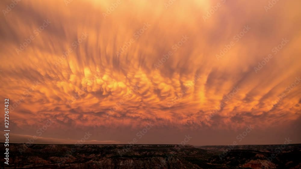 Sunset Timelapse Of Mammatus Clouds Changing Color Over Palo Duro sunset-timelapse-of-mammatus-clouds-changing-color-over-palo-duro