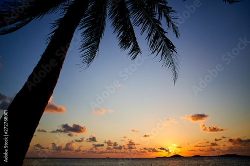 Sunrise at a tropical beach in Thailand
