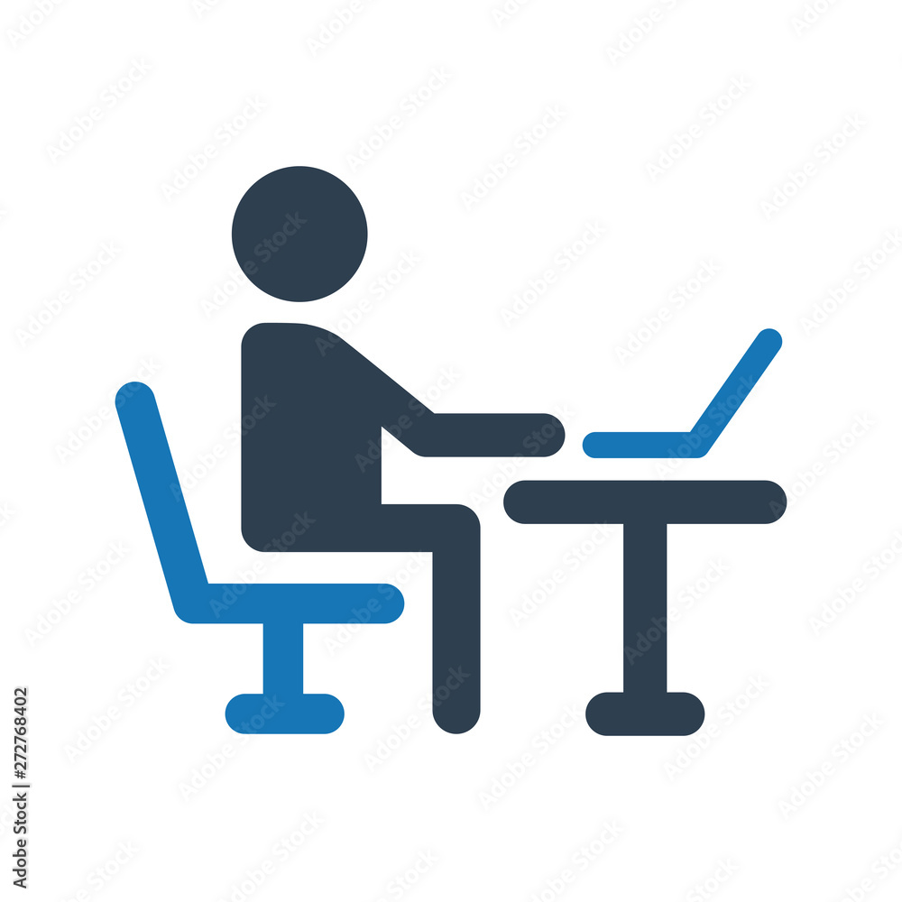 Work on laptop icon Work on laptop icon