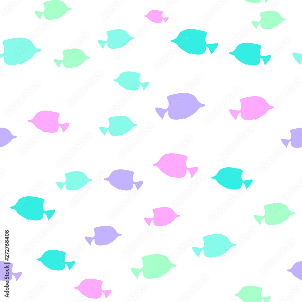 Underwater world in deep ocean. Silhouette of different fishes. Seamless vector EPS 10 Underwater world in deep ocean. Silhouette of different fishes. Seamless vector EPS 10