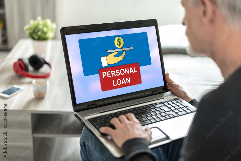 Personal loan concept on a laptop screen Personal loan concept on a laptop screen