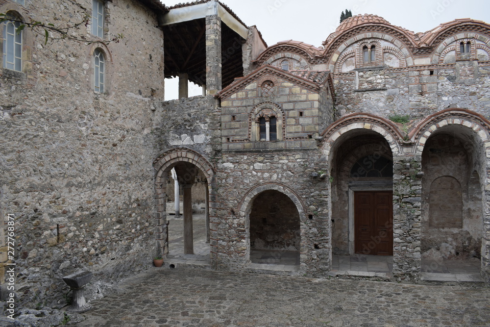 a Medieval church in the Greek Mediaval town of Mistras