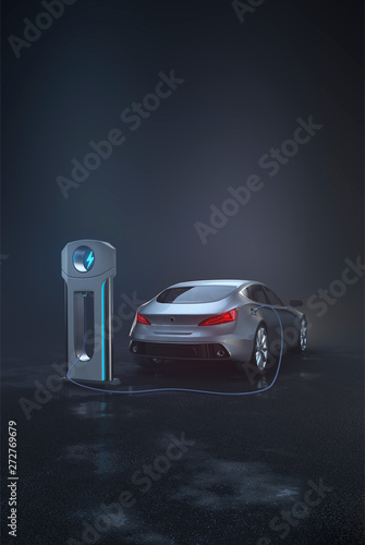 Generic e-car charging - portrait