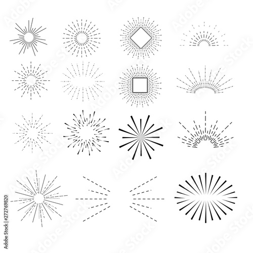 Set of vector sunbursts