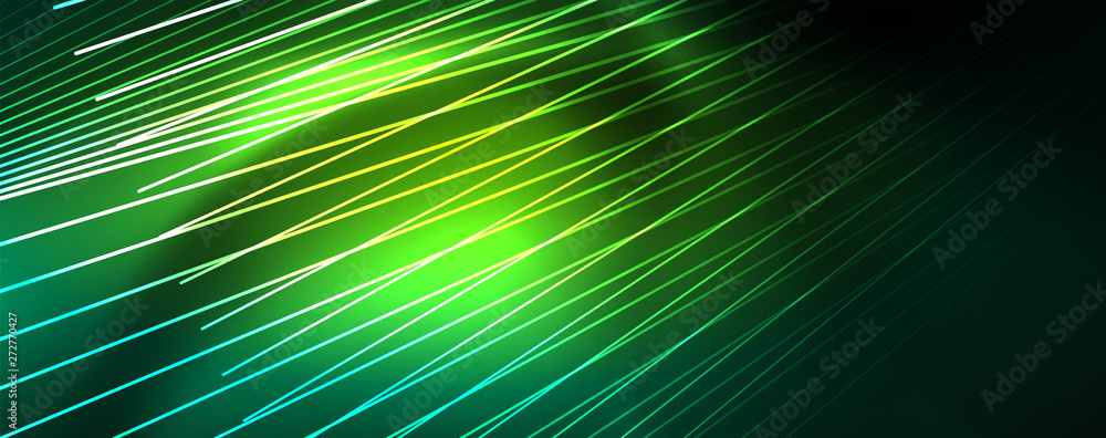 Obraz premium Vector neon light lines concept, abstract background