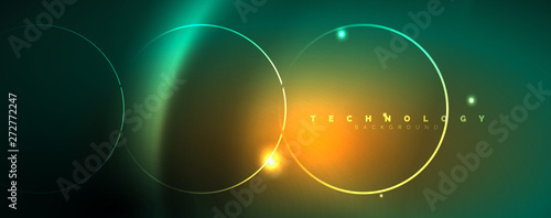 Shiny neon lines template - northern lights glowing blur lines. Futuristic style glow neon 80s disco club or night party techno template
