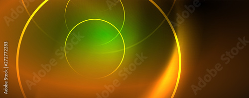 Shiny neon lines template - northern lights glowing blur lines. Futuristic style glow neon 80s disco club or night party techno template