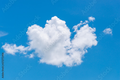 Cloud in shape of heart on blue sky