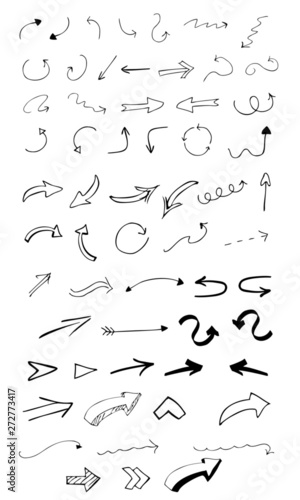 Set of hand drawn vector arrows