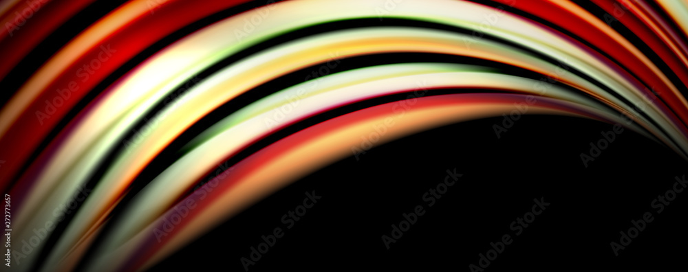 Fluid color swirls on black. Modern background with trendy design Fluid color swirls on black. Modern background with trendy design