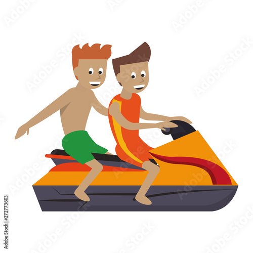 Water extreme sport cartoon isolated