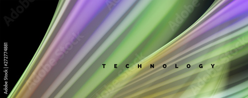 Modern rainbow liquid color flow colorful poster. Wave Liquid shape in black color background. Abstract composition