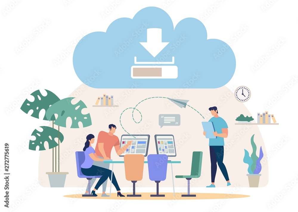 Downloading Files from Online Cloud Vector Concept Downloading Files from Online Cloud Vector Concept