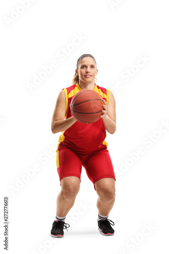 Female basketball player preparing to shoot the ball © Ljupco Smokovski