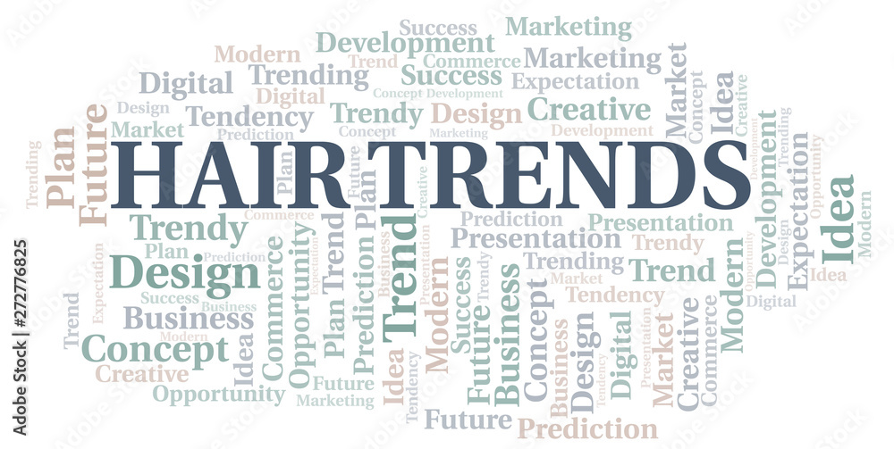 Fototapeta premium Hair Trends word cloud. Wordcloud made with text only.