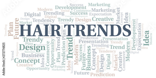 Hair Trends word cloud. Wordcloud made with text only.