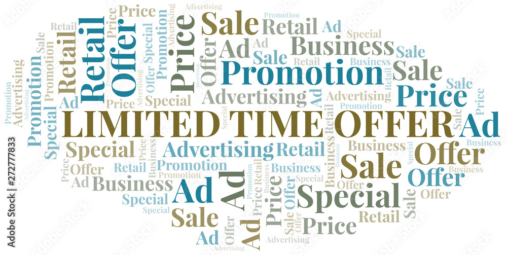 Limited Time Offer word cloud. Wordcloud made with text only. Limited Time Offer word cloud. Wordcloud made with text only.