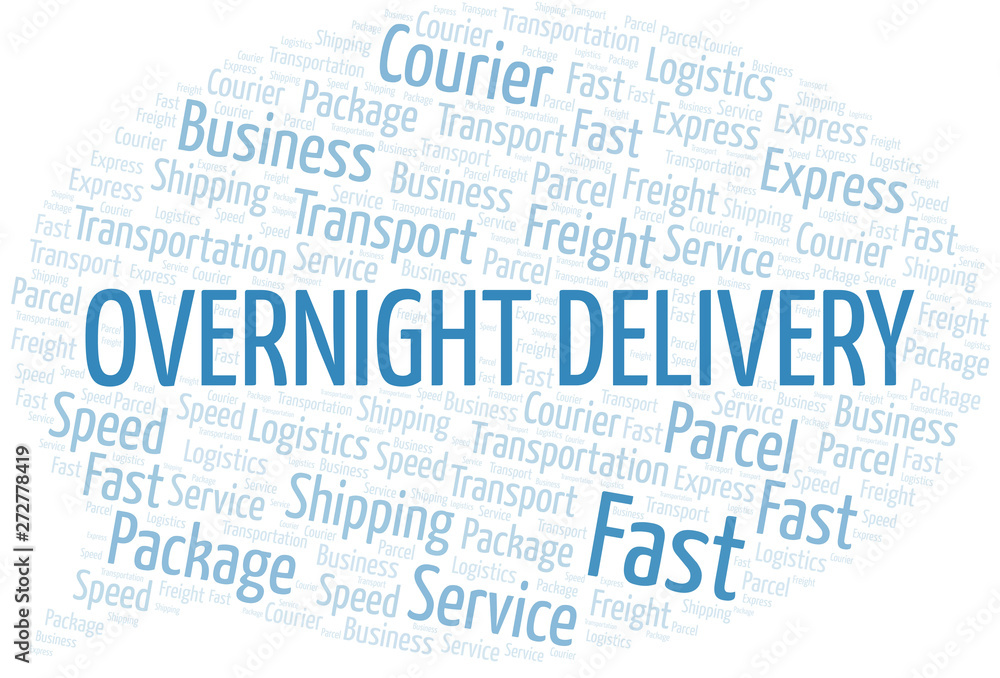 Obraz premium Overnight Delivery word cloud. Wordcloud made with text only.