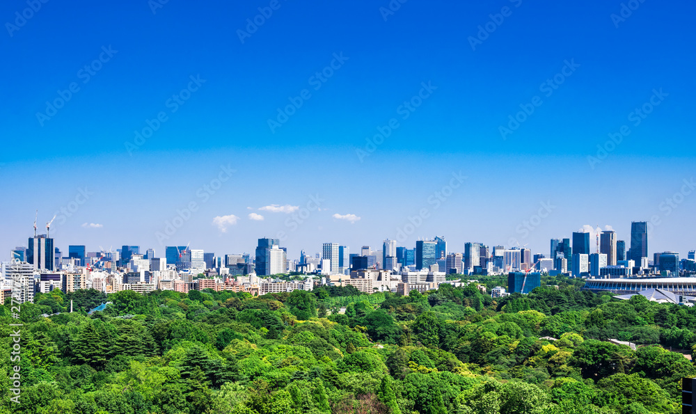 東京 青空と都市風景