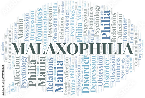 Malaxophilia word cloud. Type of Philia.