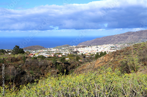 Volcanic Canary Island La Palma with the view of city Los Llanos de Aridane  photo