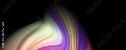 Modern rainbow liquid color flow colorful poster. Wave Liquid shape in black color background. Abstract composition
