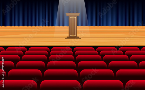 podium on the stage in the hall